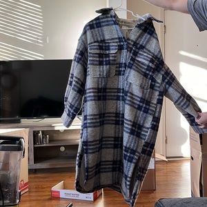 Long plaid H&M coat